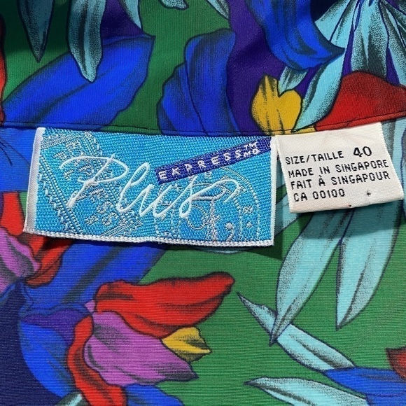 EXPRESS Plus vtg Summer Hawaiian Tropical
Floral Graphic Prints Shirt Sz XL - Picture 8 of 16
